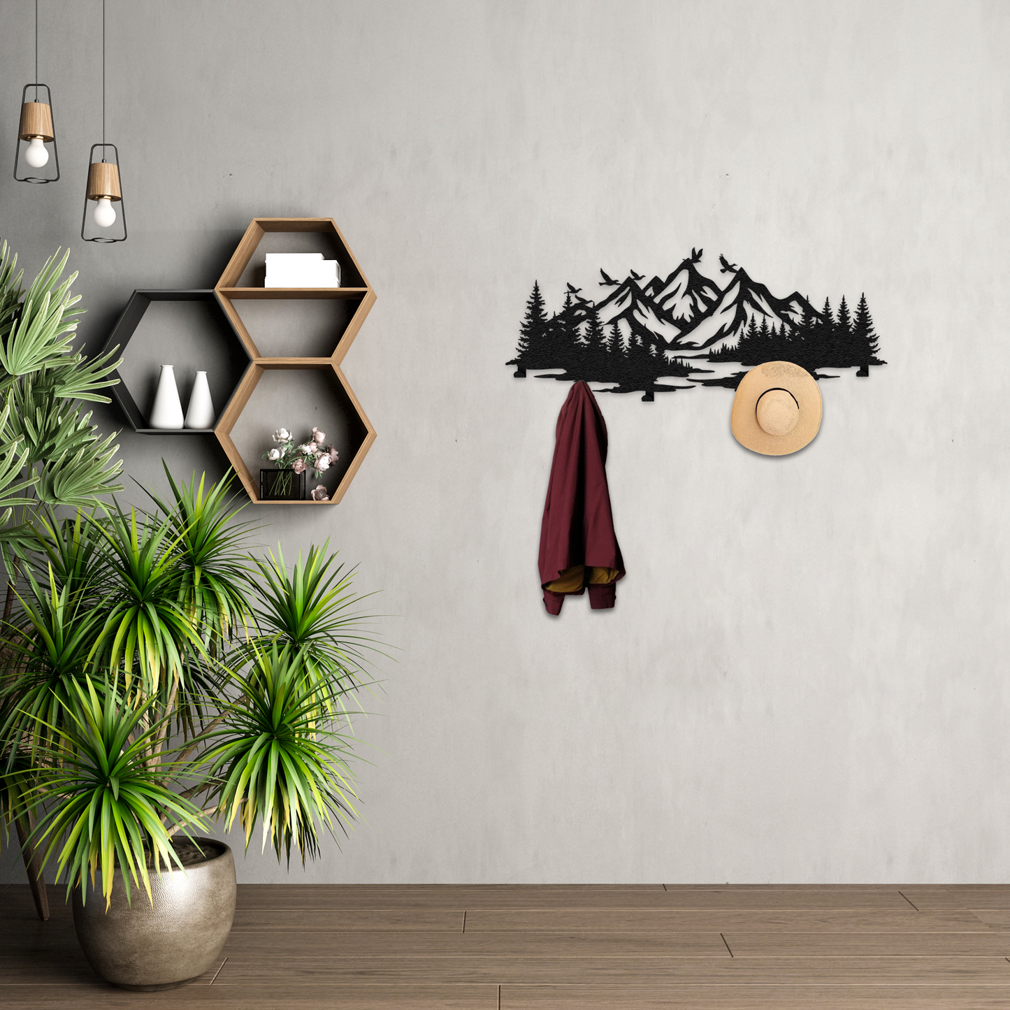 Mountain Forest Metal Wall Hook