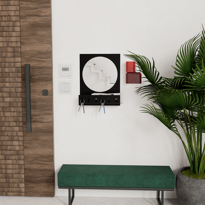 Minimalist Wall Mirror with Key Organizer