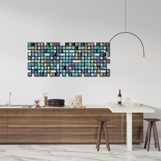 Colorful Geometric Wall Art – Large Modern Metal Wall Decor for Dining Room & Living Spaces