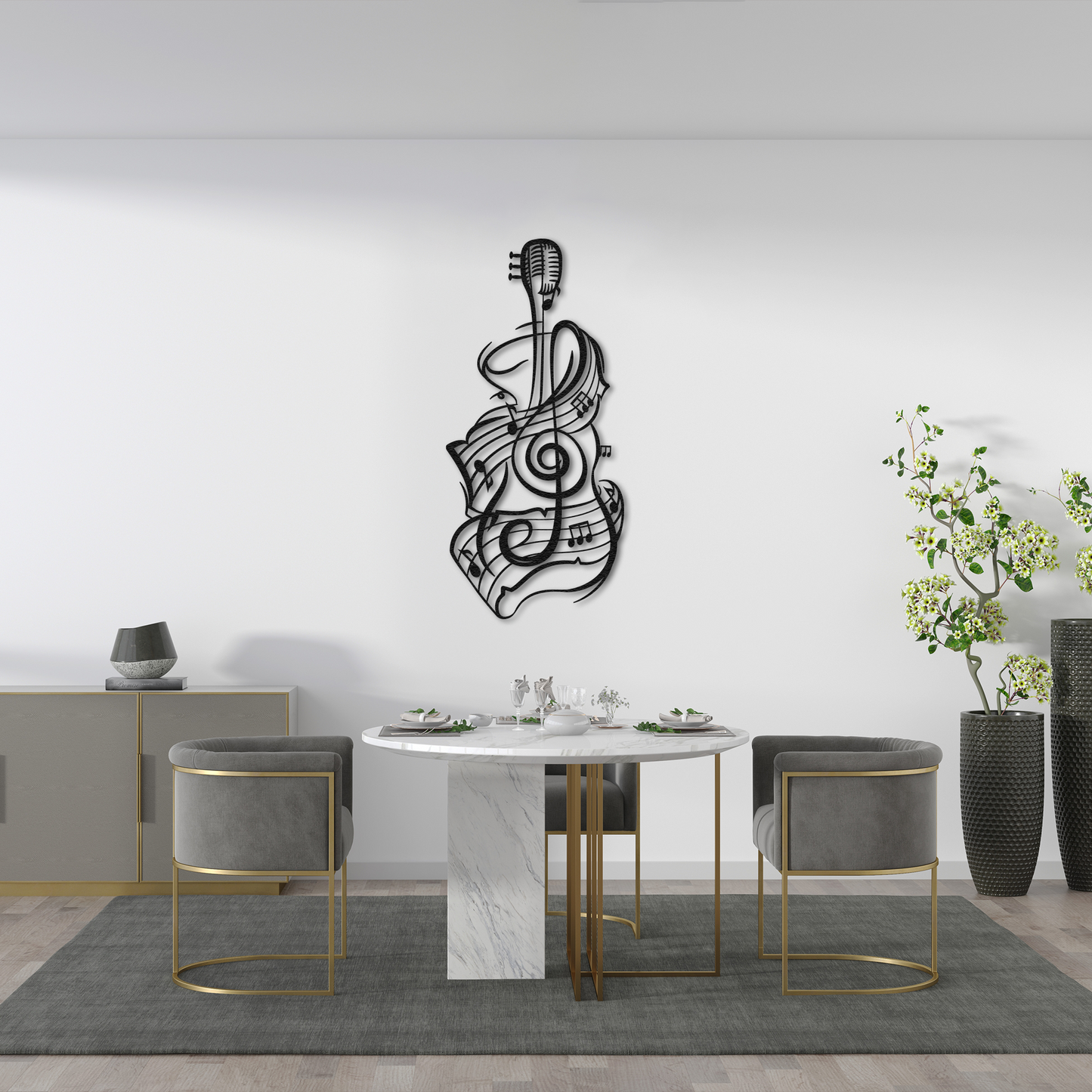 Music Line Art Sculpture