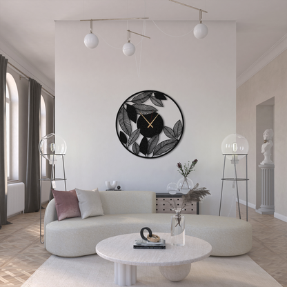 Botanical Metal Wall Clock