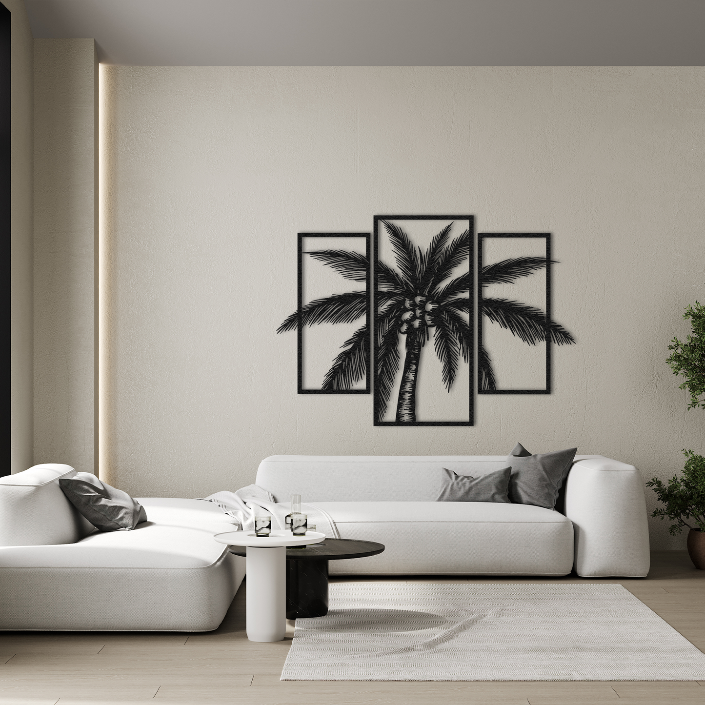 Palm Tree Metal Wall Art Set of 3