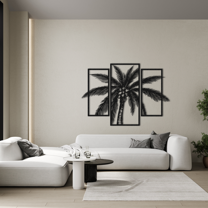 Palm Tree Metal Wall Art Set of 3
