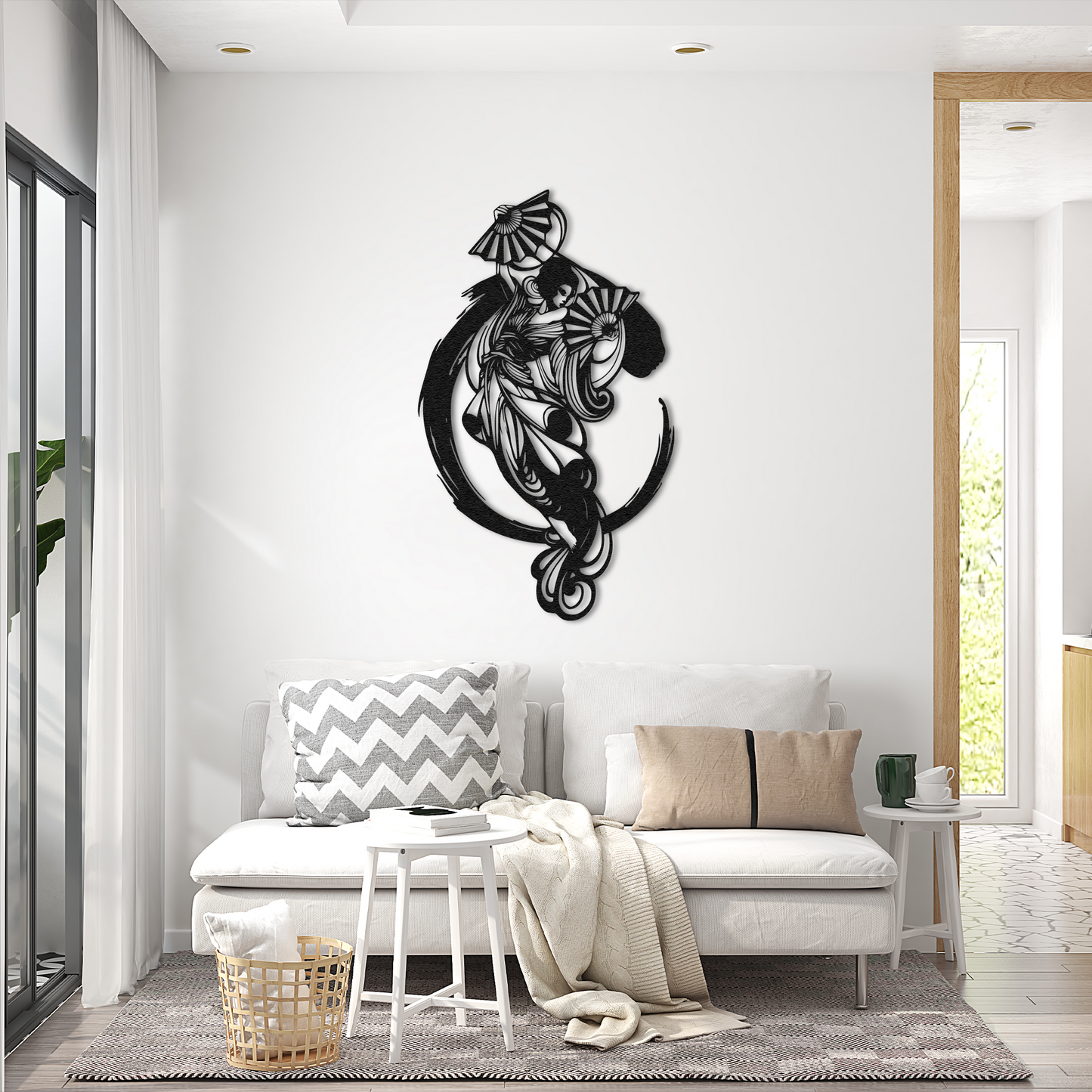 Japanese Geisha Metal Wall Decor