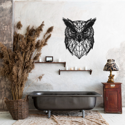 Abstract Owl Metal Wall Decor