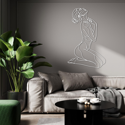 Abstract Nude Woman Line Art Wall Decor