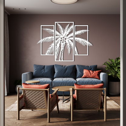 Palm Tree Metal Wall Art Set of 3