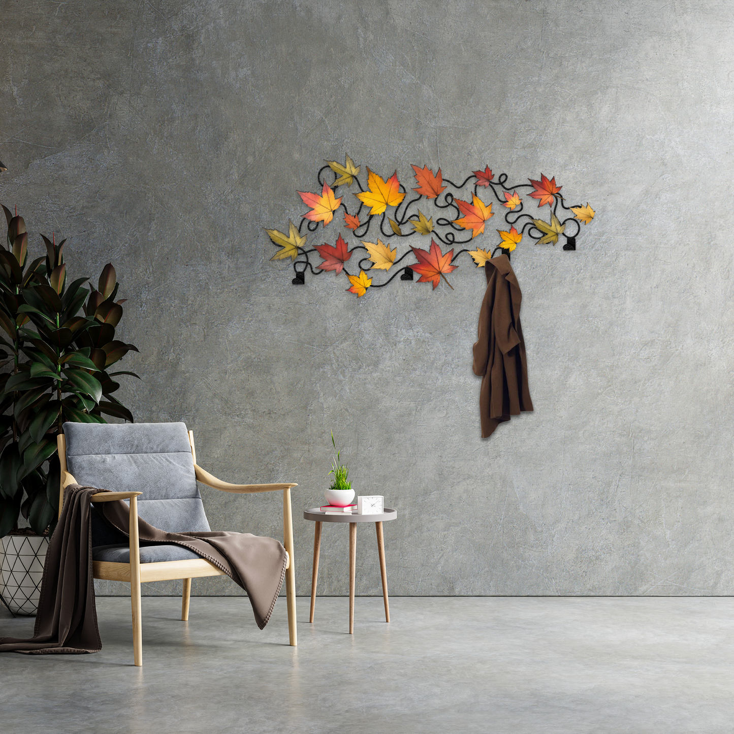 Maple Leaf Metal Coat Rack