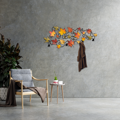 Maple Leaf Metal Coat Rack