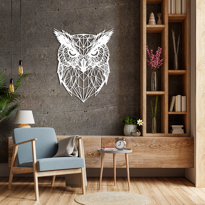 Abstract Owl Metal Wall Decor