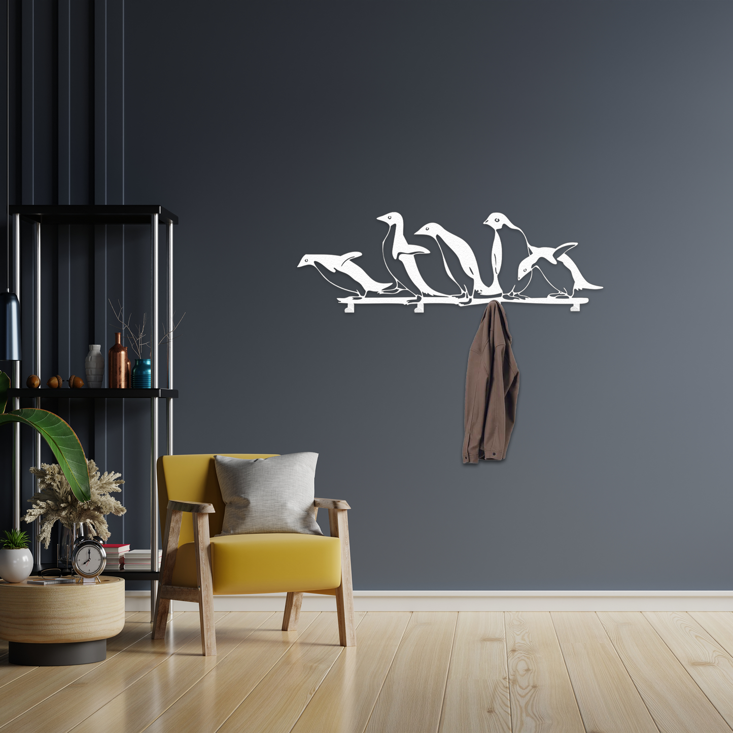 Penguin Family Metal Wall Hooks