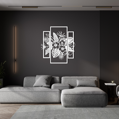 Botanical Metal Wall Decor with Floral Design