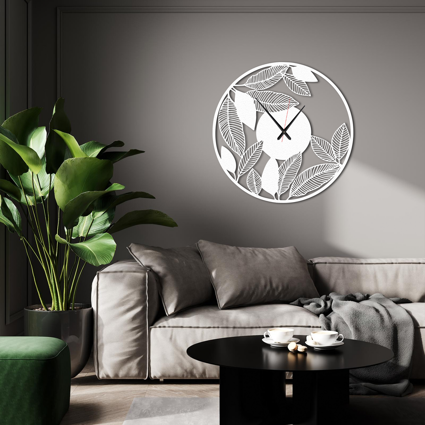 Botanical Metal Wall Clock