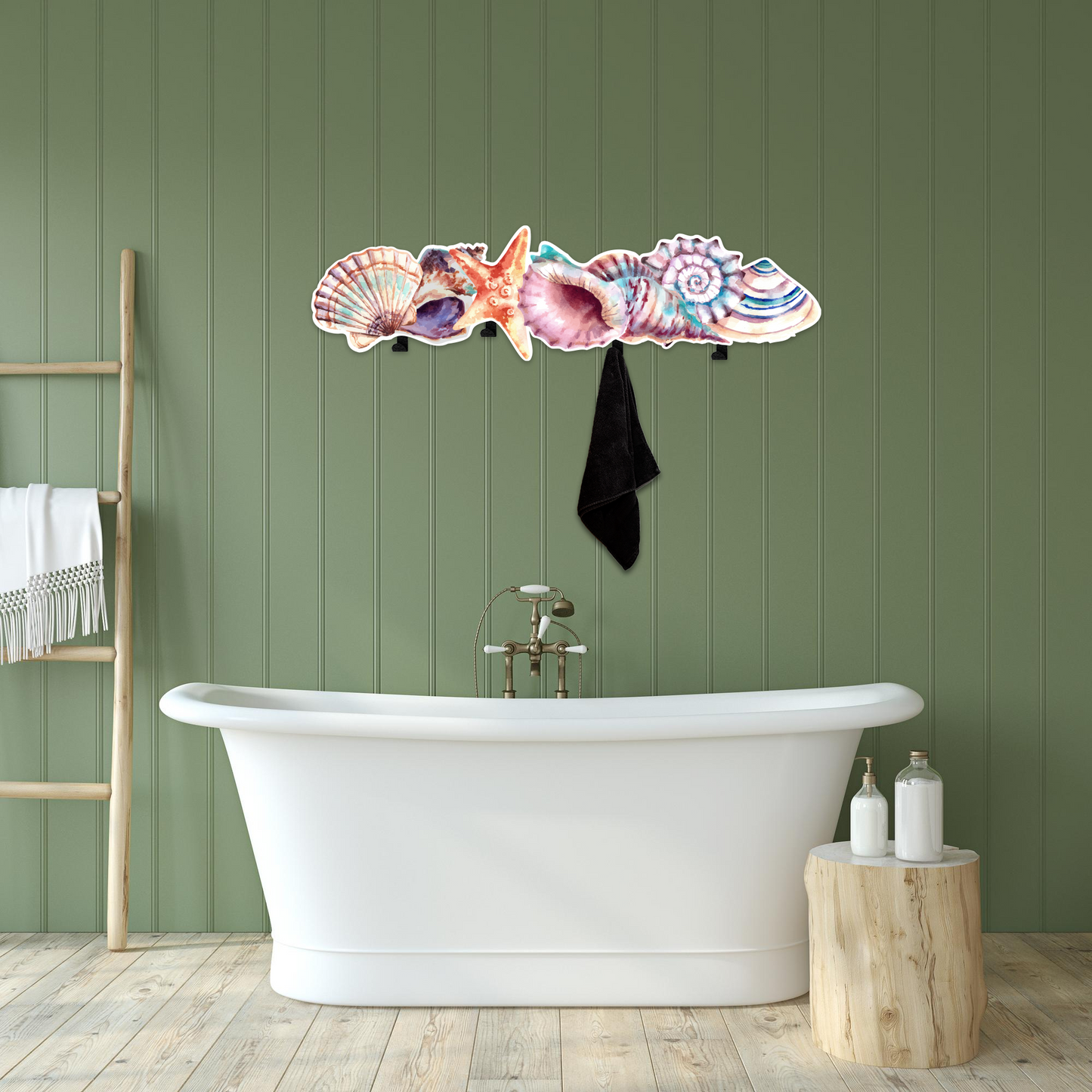 Coastal Seashell Wall Hook Rack – Beach Style Decorative Coat Hanger