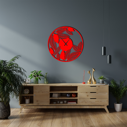 Botanical Metal Wall Clock