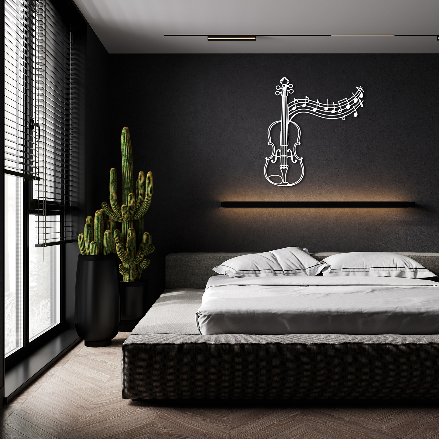 Music Note Violin Metal Wall Hanging