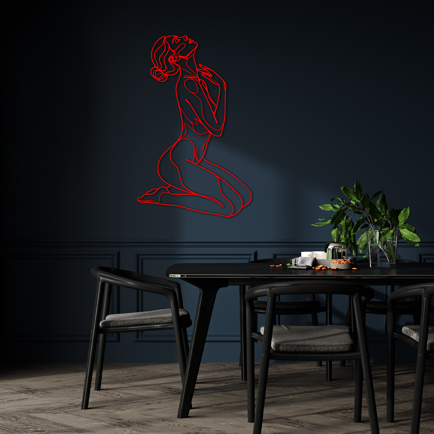 Abstract Nude Woman Line Art Wall Decor