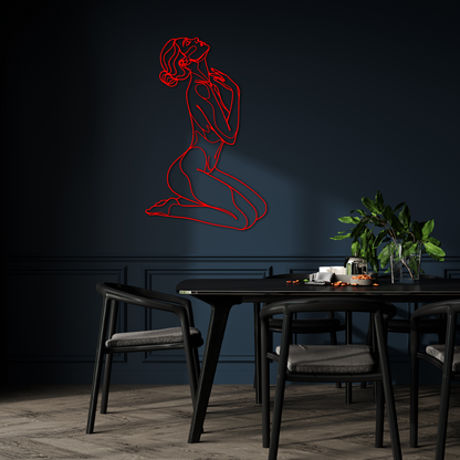 Abstract Nude Woman Line Art Wall Decor