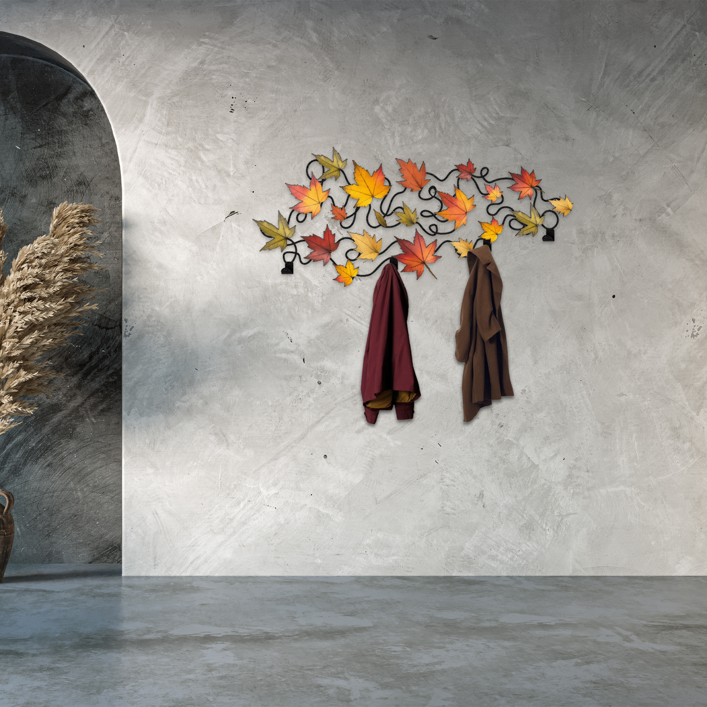 Maple Leaf Metal Coat Rack