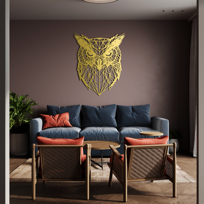 Abstract Owl Metal Wall Decor