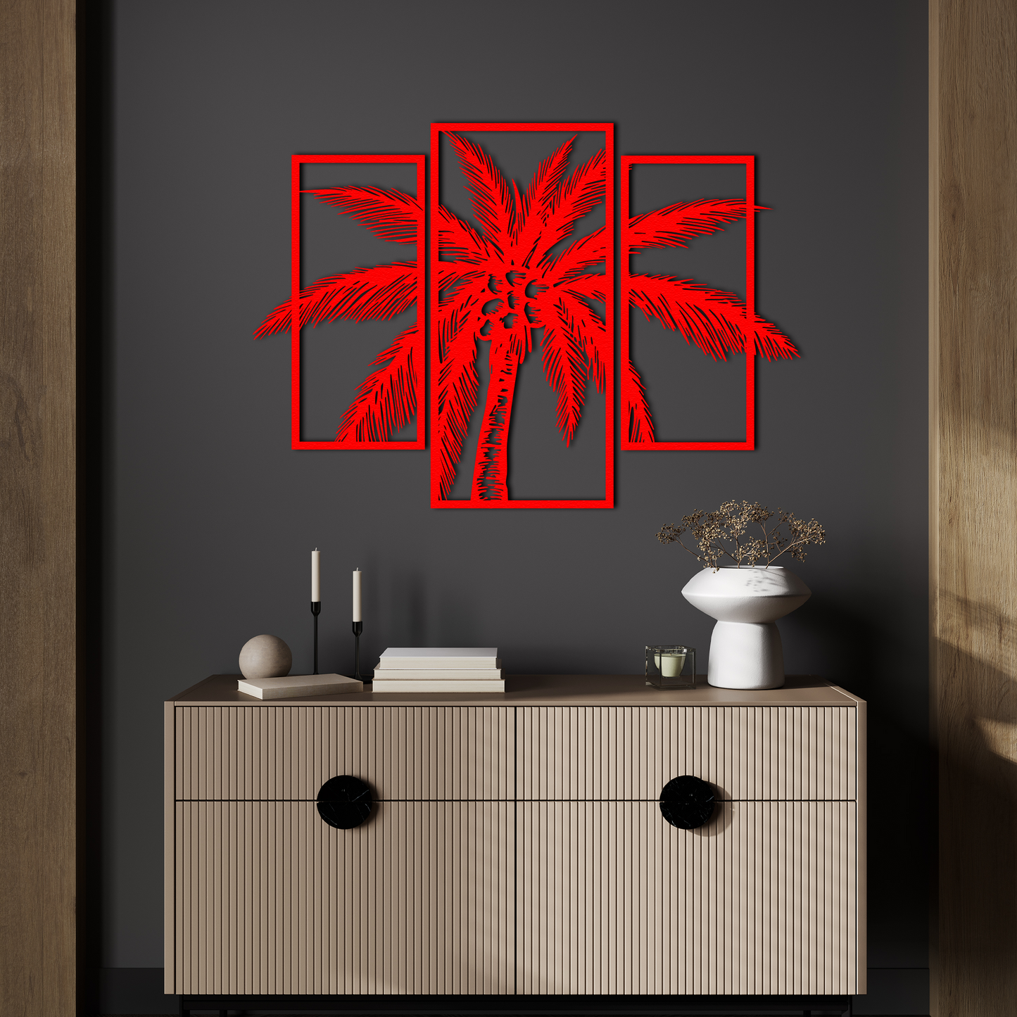 Palm Tree Metal Wall Art Set of 3