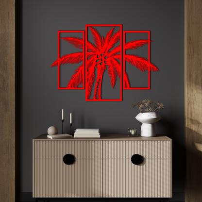 Palm Tree Metal Wall Art Set of 3