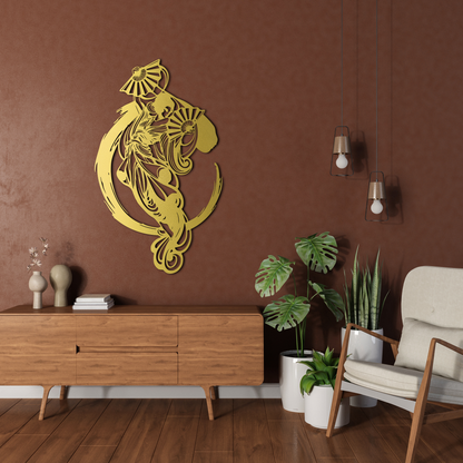 Japanese Geisha Metal Wall Decor