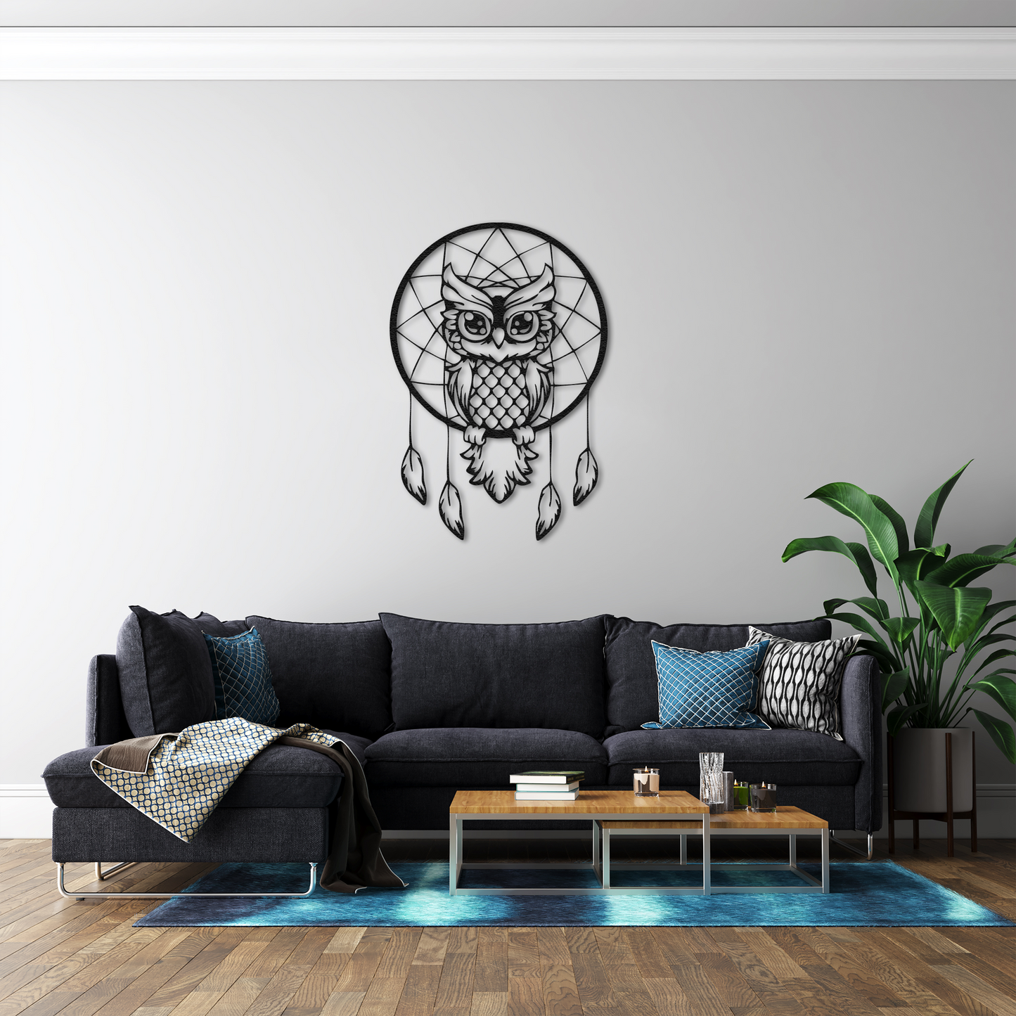 Owl Dreamcatcher Metal Wall Art – Boho Inspired Wall Decor