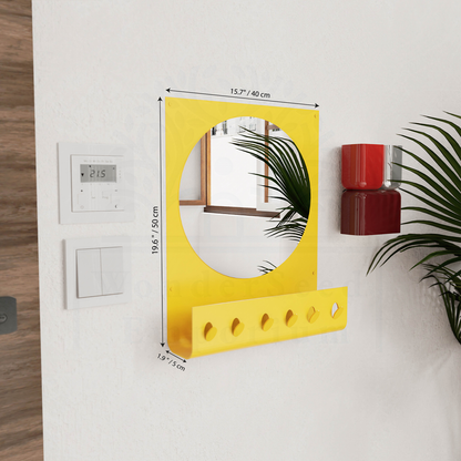 Minimalist Wall Mirror with Key Organizer