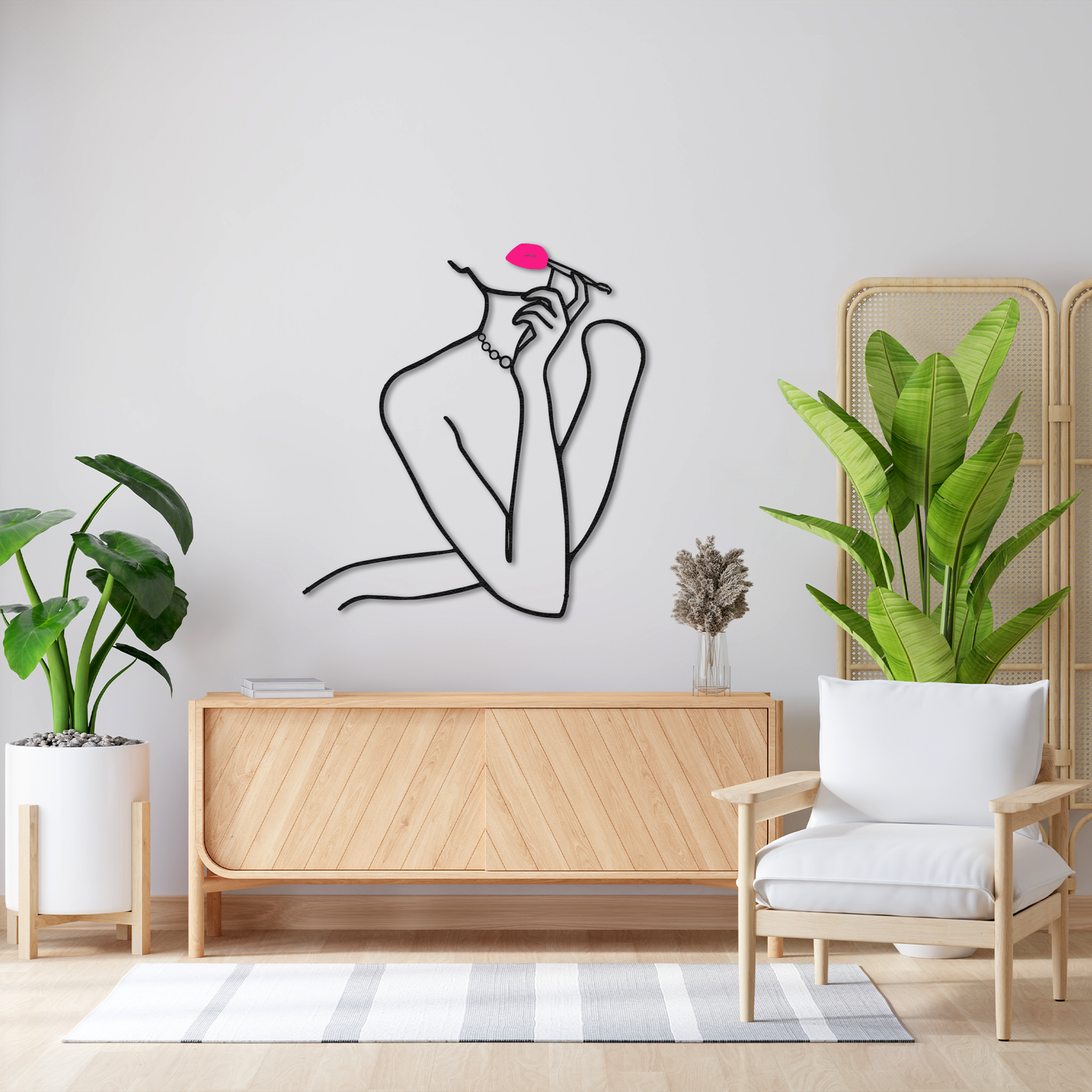 Minimalist Woman Line Art Metal Wall Decor
