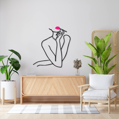 Minimalist Woman Line Art Metal Wall Decor