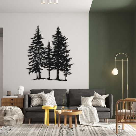 🌲 3-Panel Tree Metal Wall Art