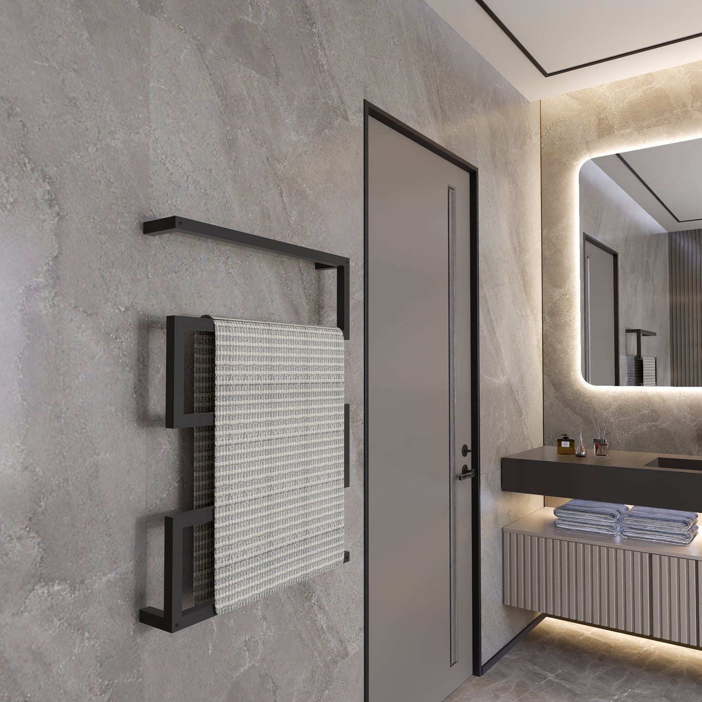 Modern Geometric Metal Towel Rack