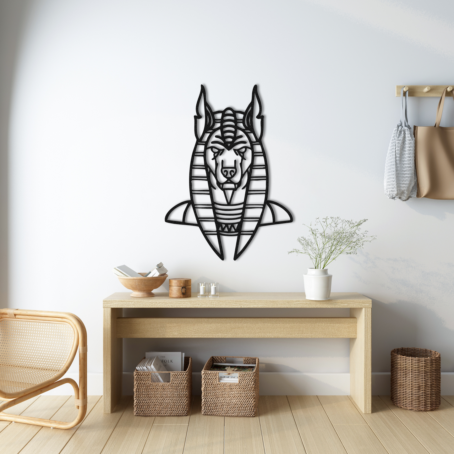 Anubis Egyptian Metal Wall Art – Ancient Mythology Inspired Decor