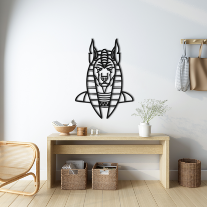 Anubis Egyptian Metal Wall Art – Ancient Mythology Inspired Decor