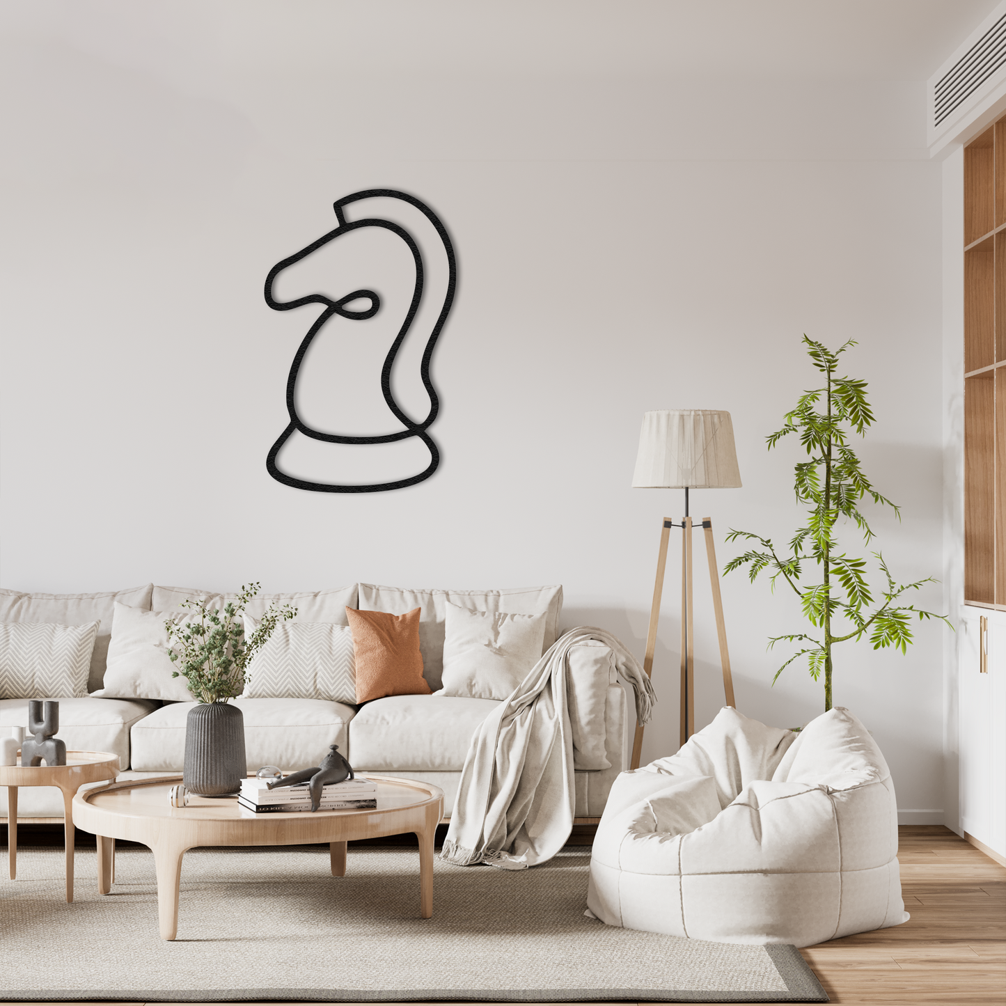 Chess Knight Metal Wall Art – Minimalist Modern Home Decor