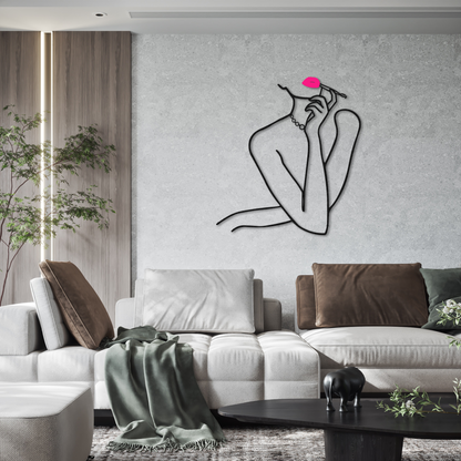 Minimalist Woman Line Art Metal Wall Decor
