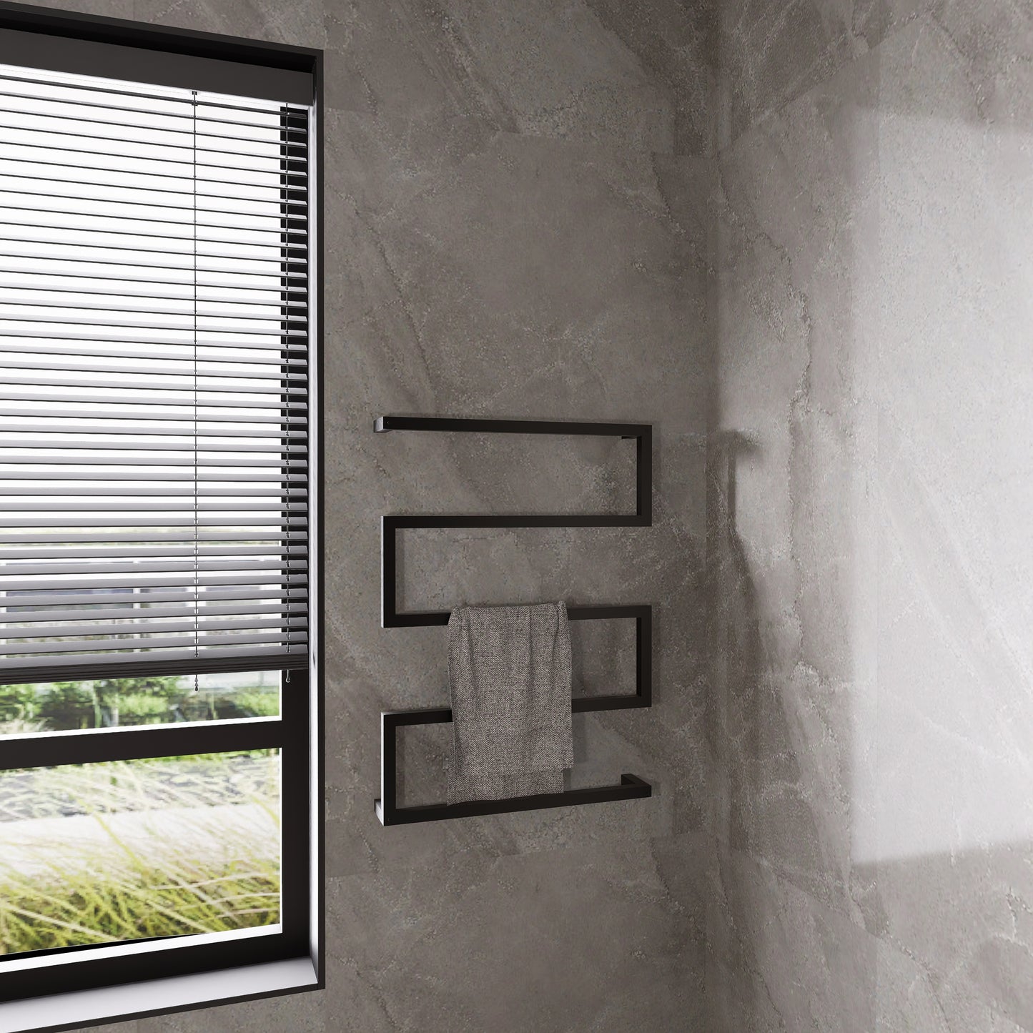 Modern Geometric Metal Towel Rack