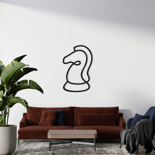 Chess Knight Metal Wall Art – Minimalist Modern Home Decor