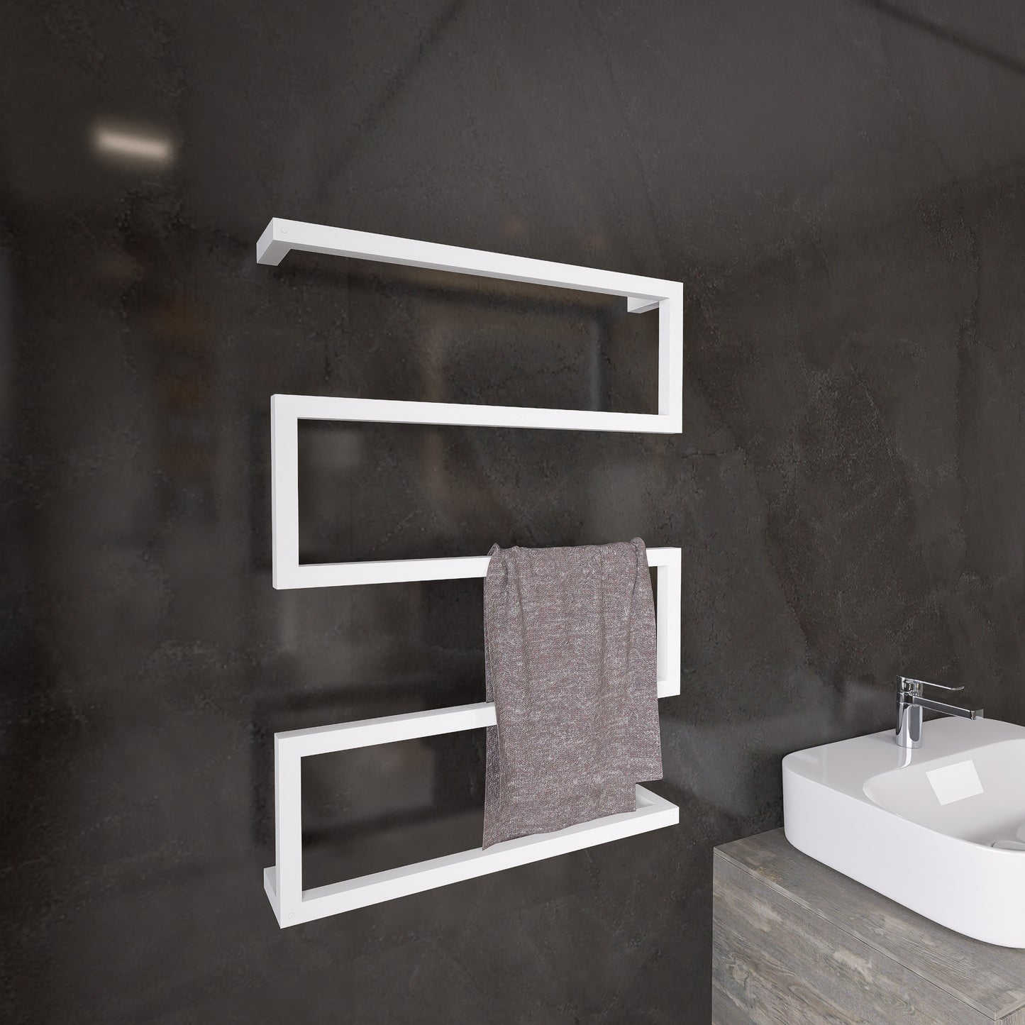 Modern Geometric Metal Towel Rack