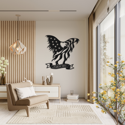 American Eagle Metal Wall Art – Patriotic USA Flag Home Decor