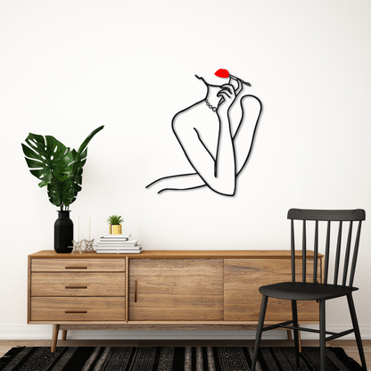 Minimalist Woman Line Art Metal Wall Decor
