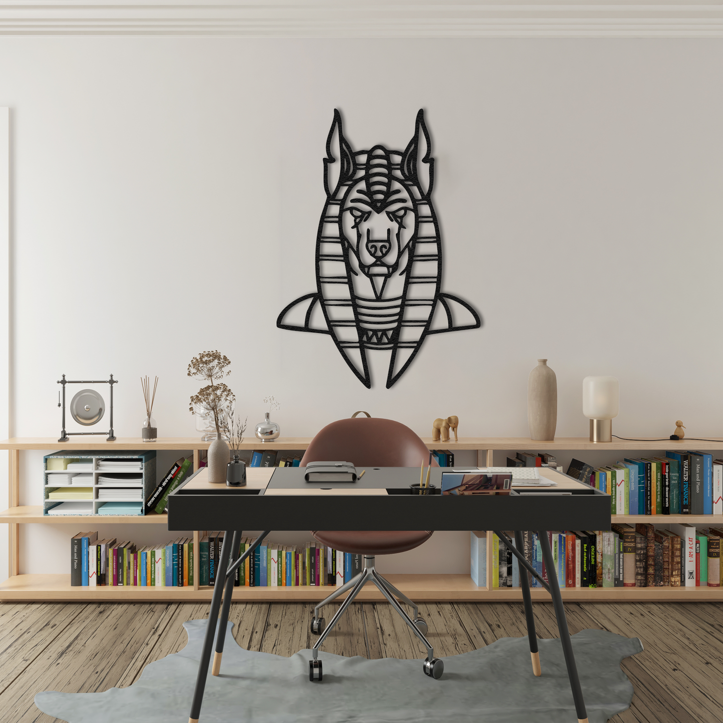 Anubis Egyptian Metal Wall Art – Ancient Mythology Inspired Decor