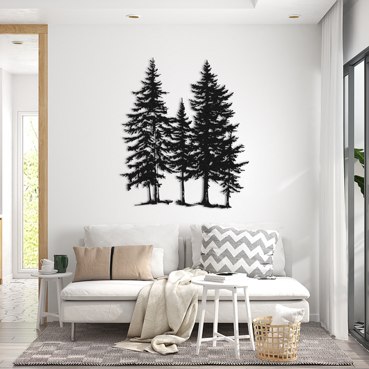 🌲 3-Panel Tree Metal Wall Art