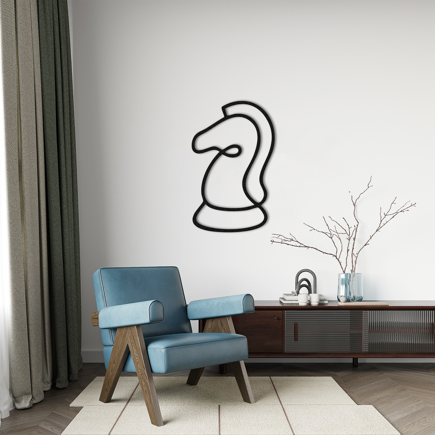 Chess Knight Metal Wall Art – Minimalist Modern Home Decor