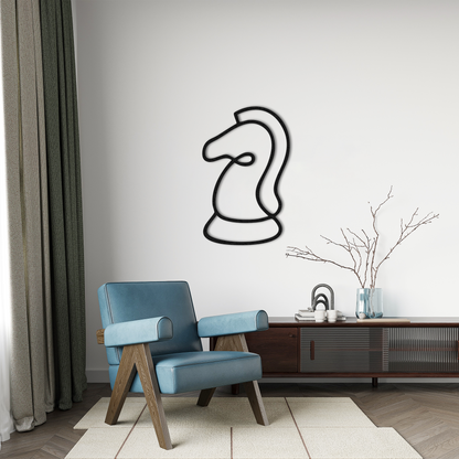 Chess Knight Metal Wall Art – Minimalist Modern Home Decor