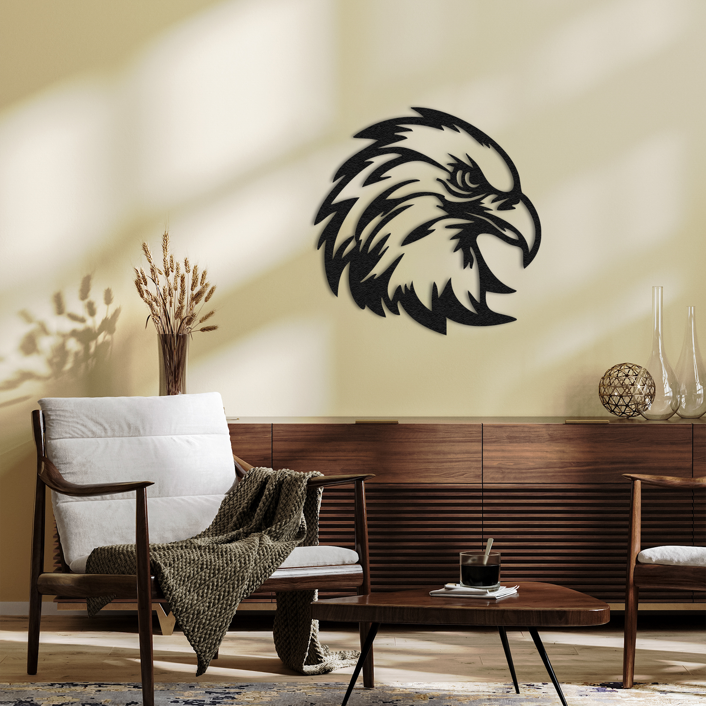 Eagle Head Metal Wall Art – Modern Animal Home Decoration