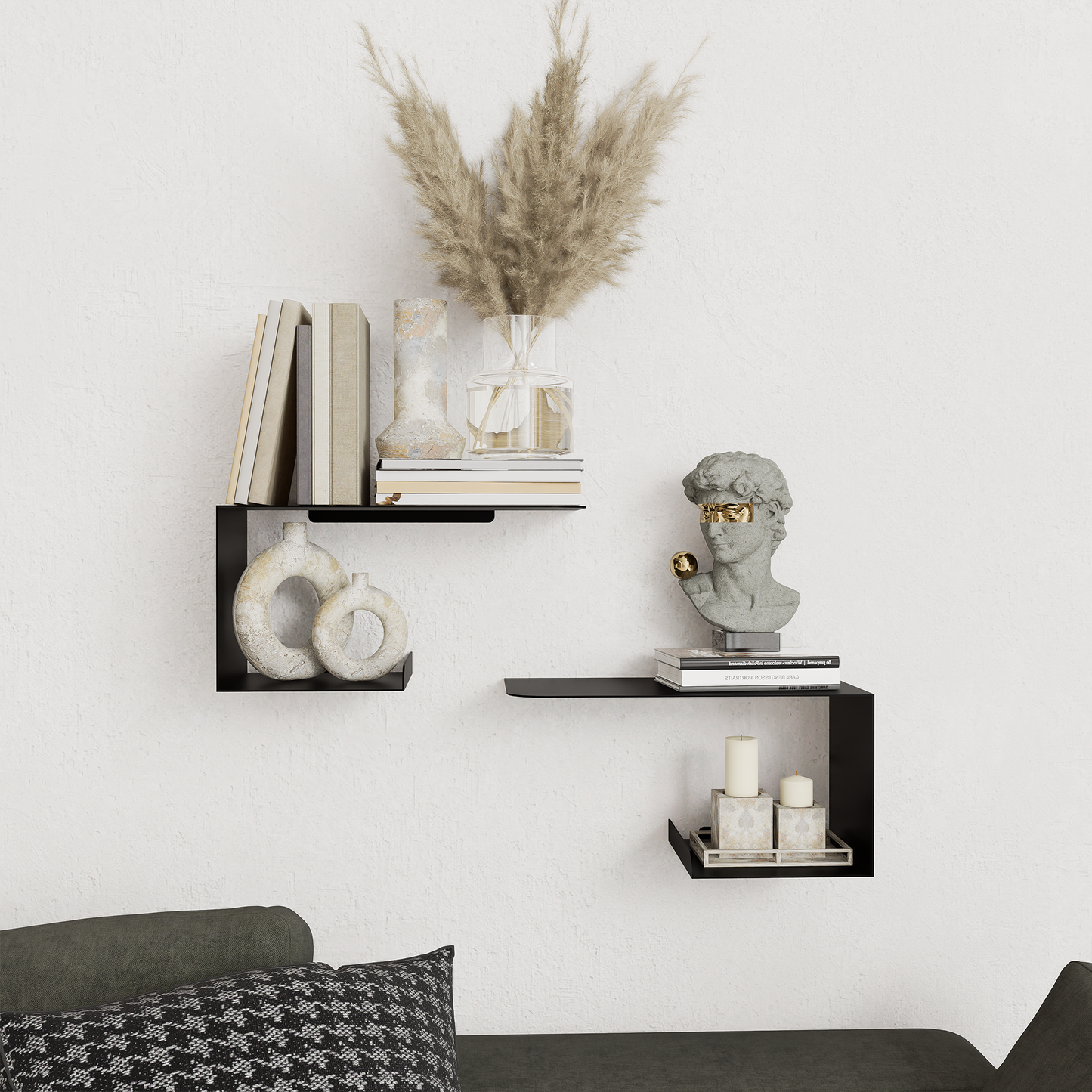 Minimalist Metal Wall Shelf – L Shape Design