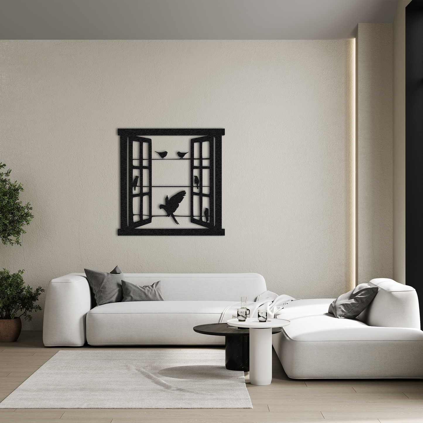 Window Bird Metal Wall Art – Modern Nature Inspired Home Decor