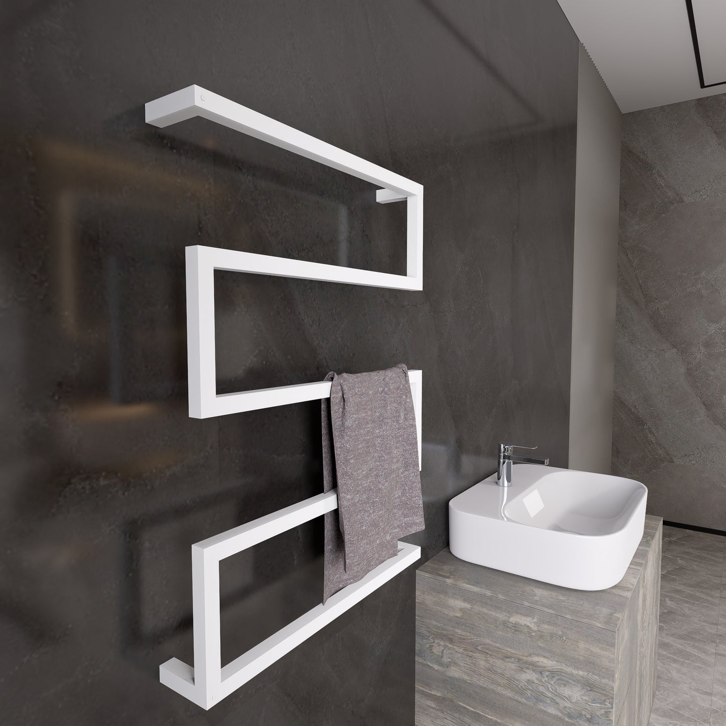 Modern Geometric Metal Towel Rack